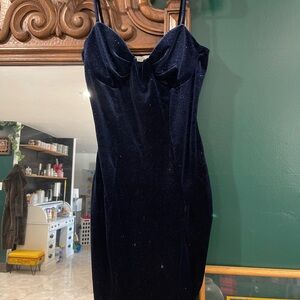 Deep Navy Blue Bodycon Mini Dress with Sweetheart Neckline for Night Out